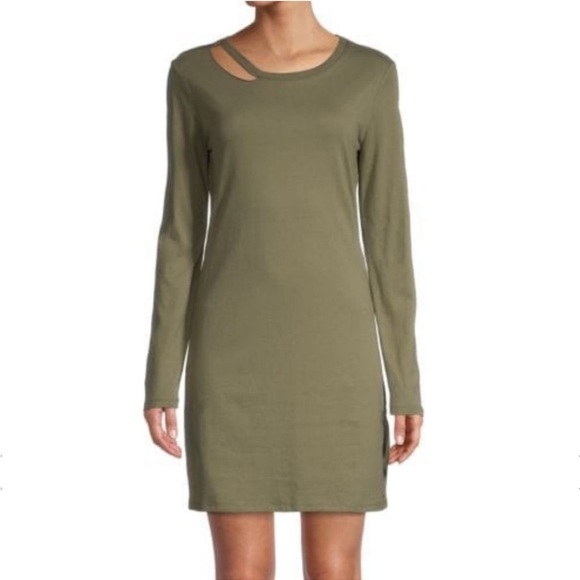 NWT n:PHILANTROPHY Francis Tee Dress Olive Green - Picture 1 of 9